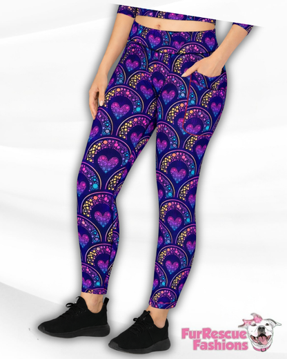 My Fur-Ever Valentine All Over-Print Leggins With Side Pockets (Choose your pattern)