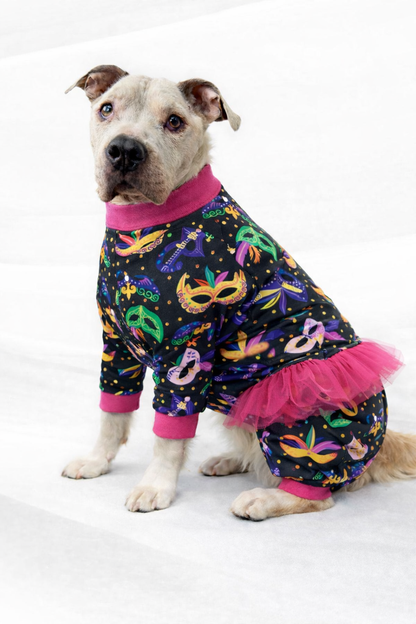 Mardi Paws Mash-Up 4 Legged PAWjamas with Turtle Neck (Available in any pattern)