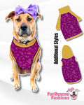 Dragons - Purple Dog Pajama with Gold Trim, Neck & Sleeves