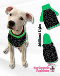 Dragons - Black Dog Pajama with Green Trim, Neck & Sleeves