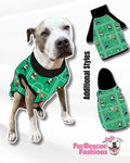 Sport Fans Only Dog Pajama with Black Trim, Neck & Sleeves