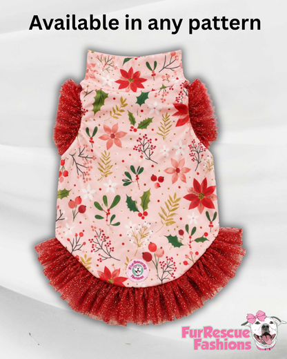 2026 Christmas in July Dog Shirt With Tulle Accent (Available in all patterns)