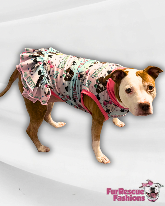 Our OGs Our Forevers (Tie Dye) - Dog Pajama with Pink Neck & Trim/Sleeves