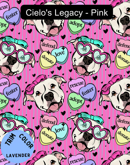 Cielo’s Legacy - Pink Pajama with Lavender Neck & Trim/Sleeves