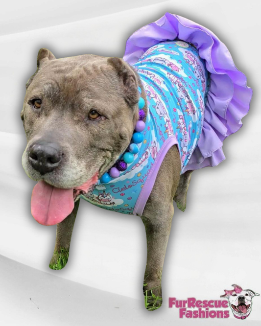 Cielo’s Legacy Dog Dress With Ruffle / With Sleeves or Sleeveless (Available in any pattern)