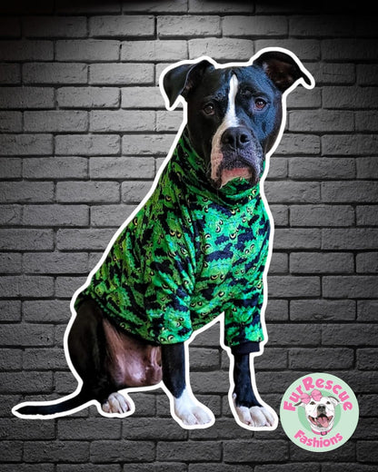 Frankie Dog Pajama with Black Neck & Trim/Sleeves