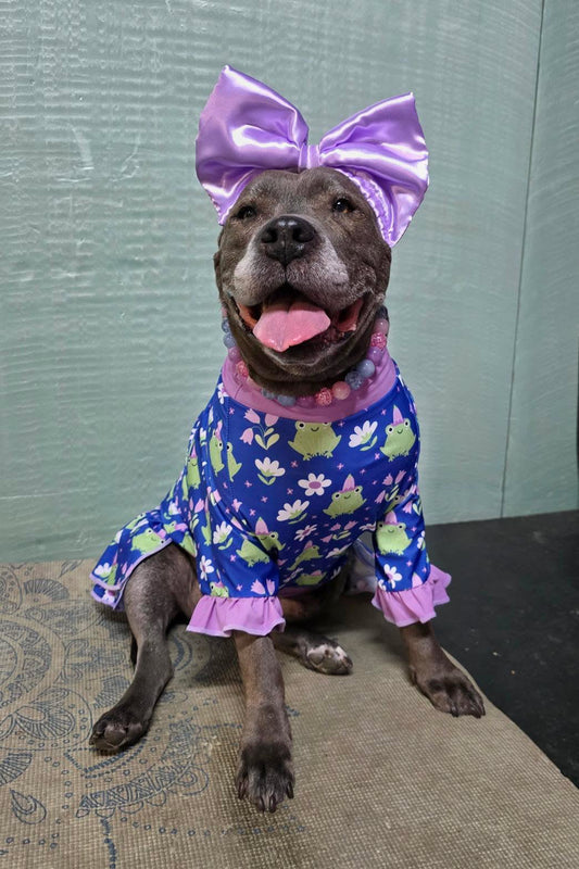 Frog-et About It Dog Dress With Ruffle / With Sleeves or Sleeveless