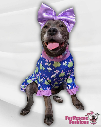 Frog-et About It Dog Dress With Ruffle / With Sleeves or Sleeveless