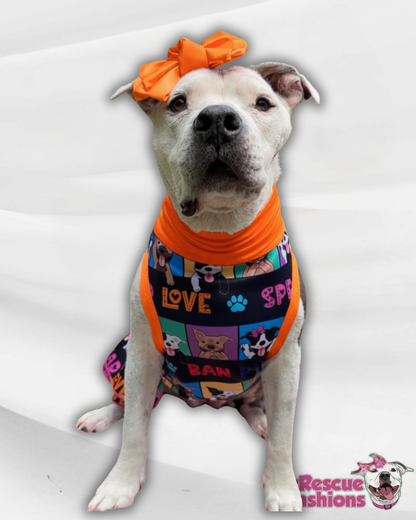Spread Love Ban Hate UV50 Dog Dress With Ruffle