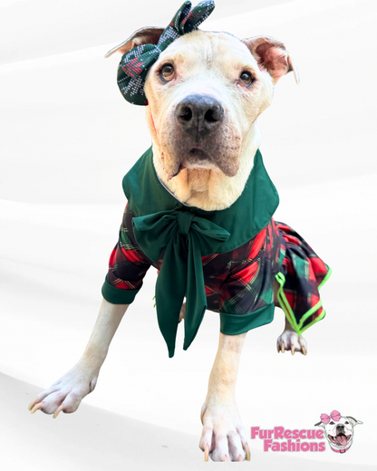 2025 Get Merry - Christmas Dog Dress With Ruffle / With Sleeves or Sleeveless (Available in any pattern)