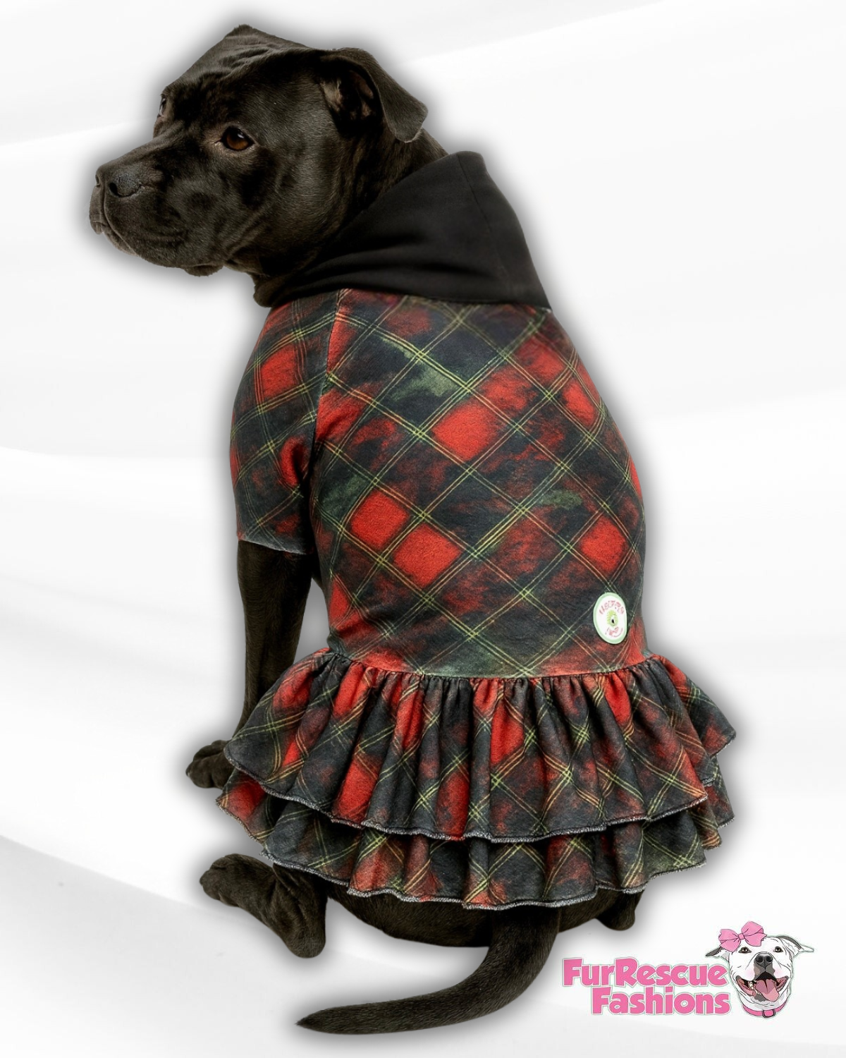 2025 Get Merry - Christmas Dog Dress With Ruffle / With Sleeves or Sleeveless (Available in any pattern)