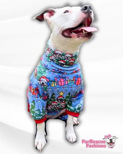 Pitties in the Pines Dog Pajama with Ref Neck & Trim/Sleeves