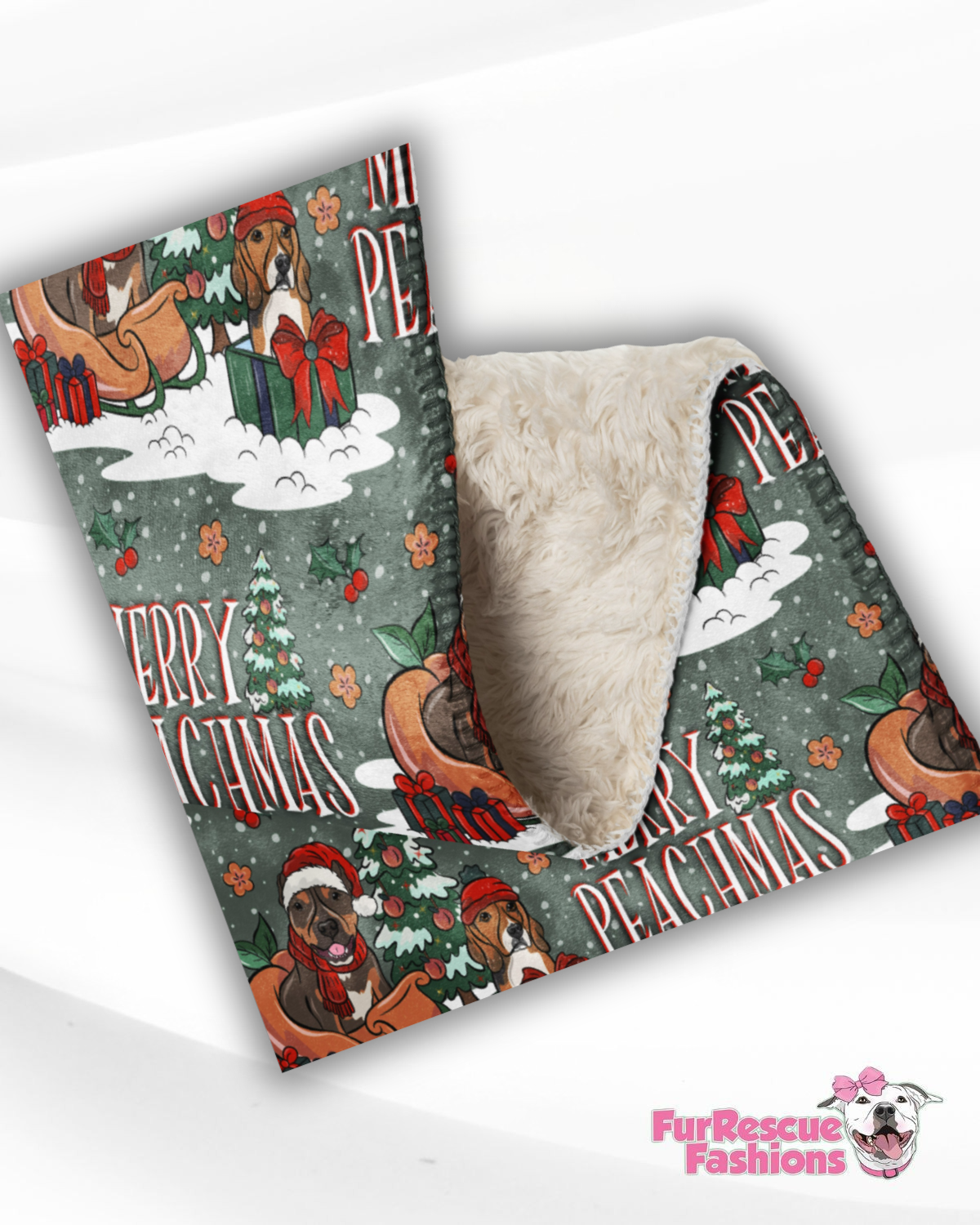 2025 Get Merry - Christmas Throw Blanket With Sherpa Lining