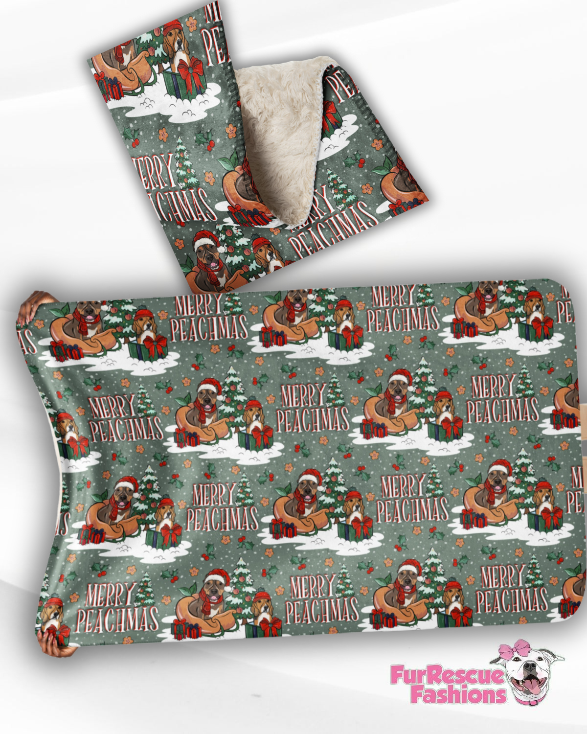 2025 Get Merry - Christmas Throw Blanket With Sherpa Lining