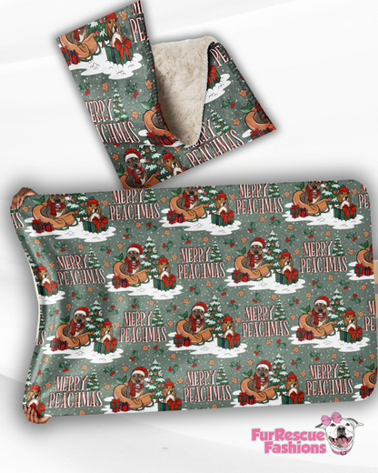 2025 Get Merry - Christmas Throw Blanket With Sherpa Lining