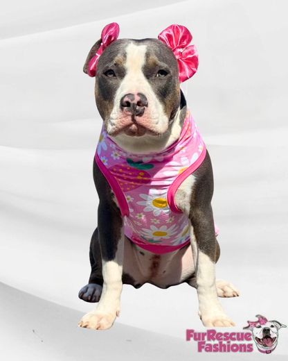 Daisy Strawberry Pajama with Hot Pink  Neck & Trim/Sleeves