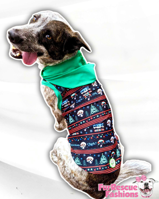 Pupwald Family Vacation - PAWjama with Green Neck & Trim/Sleeves