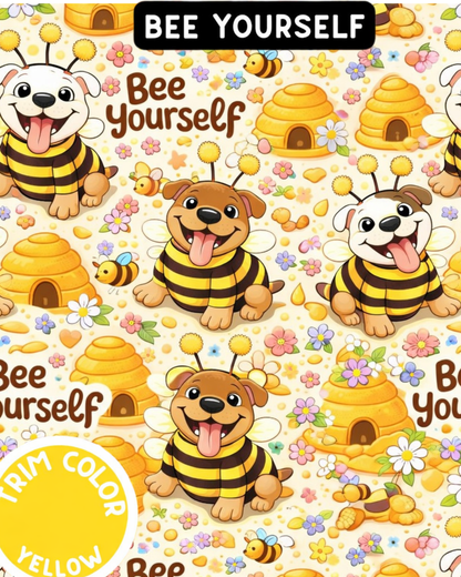 Bee Yourself Pajama with Yellow Neck & Trim/Sleeves