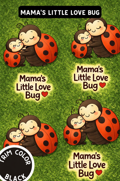 Mama’s Little Love Bug Pajama with Black Neck & Trim/Sleeves