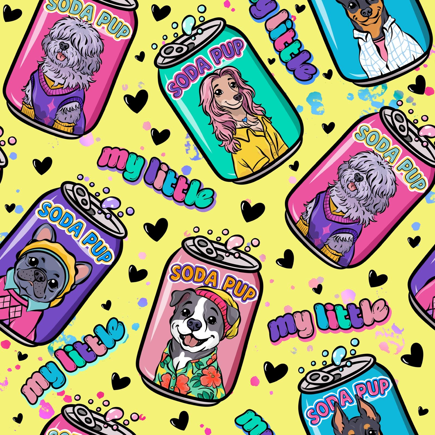 My Little Soda Pup Pajama with Hot Pink Neck & Trim/Sleeves
