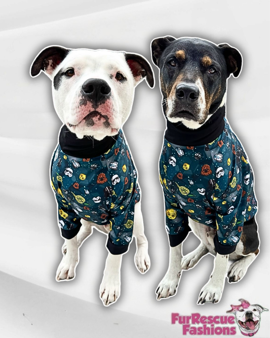 In A Galaxy Far, Far & Away - PAWJama with Black Trim & Neck