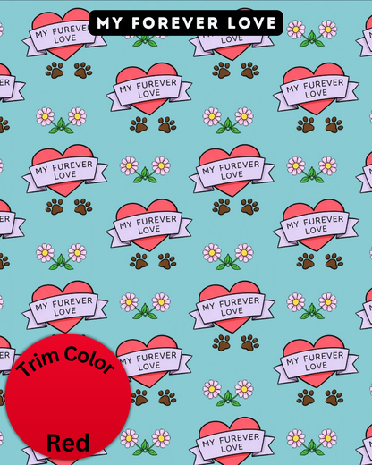 My Furever Love - PAWJama with Red Trim & Neck