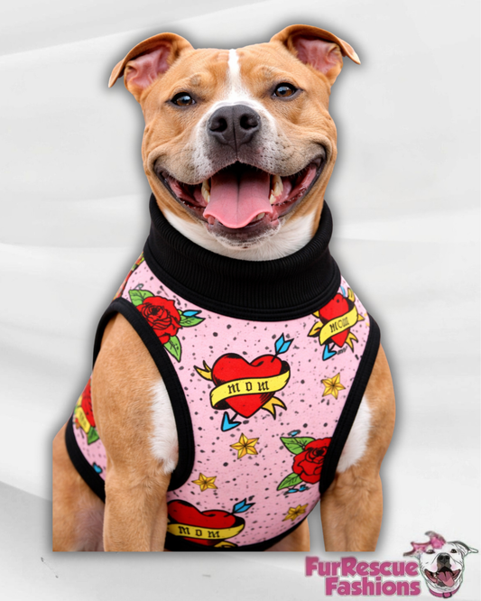 Mom Crush (Pink) - PAWjama with Black Neck & Trim/Sleeves