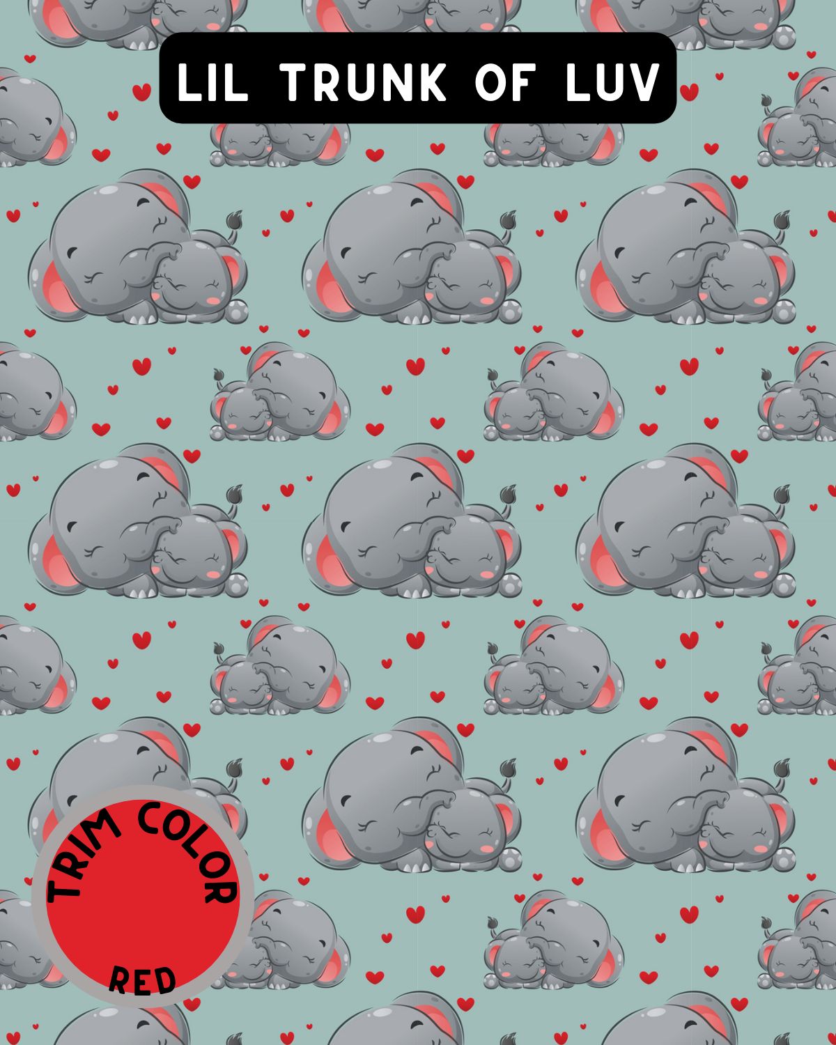 Lil Trunk Of Elephant Luv - PAWJama with Red Trim & Neck