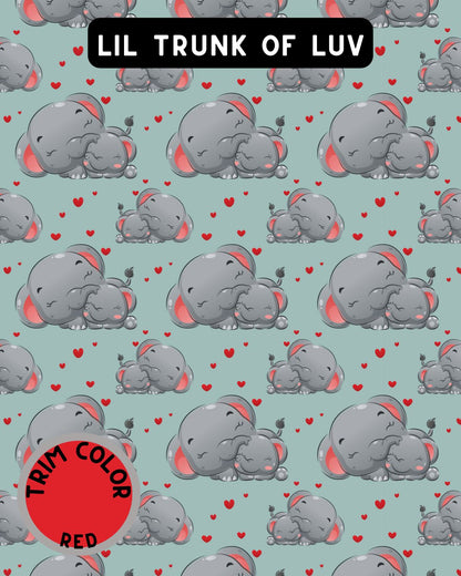 Lil Trunk Of Elephant Luv - PAWJama with Red Trim & Neck