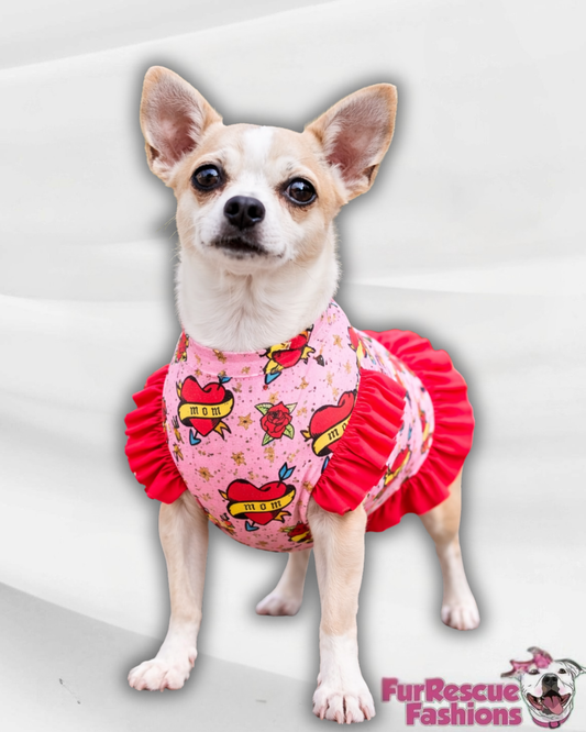 May the Mom Force Be With You Dog Shirt With Ruffles On the Booty (AVAILABLE IN ANY PRE-ORDER PATTERN)