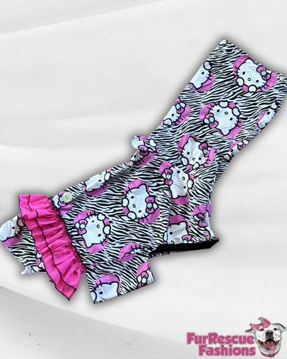 All Over Print Rain Jacket Or Cape with Hoodie And Ruffles