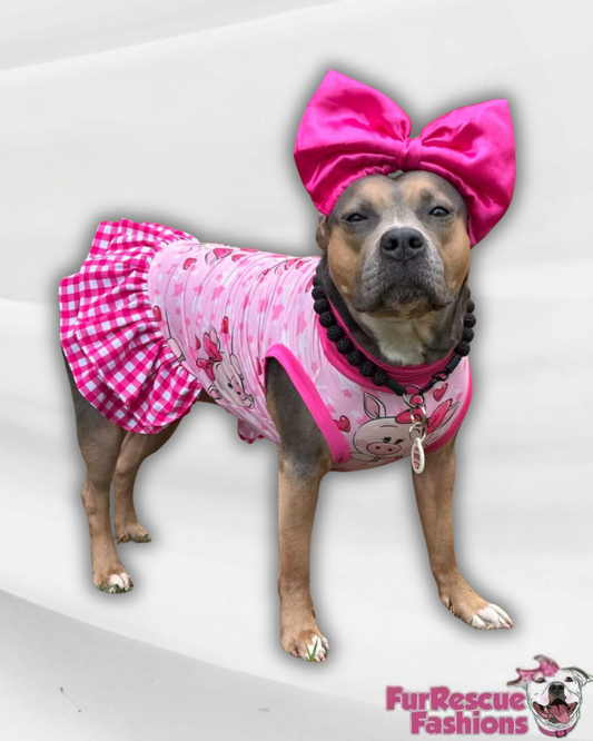 Little Miss Piggy Kisses Ruffle Dress