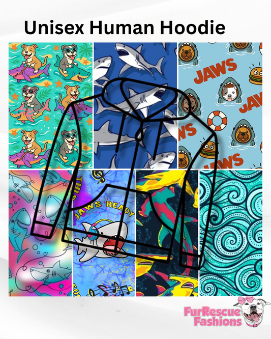 JAWS 50th Anniversary & Shark Week Matching Human Hoodie (Any Pattern Available)