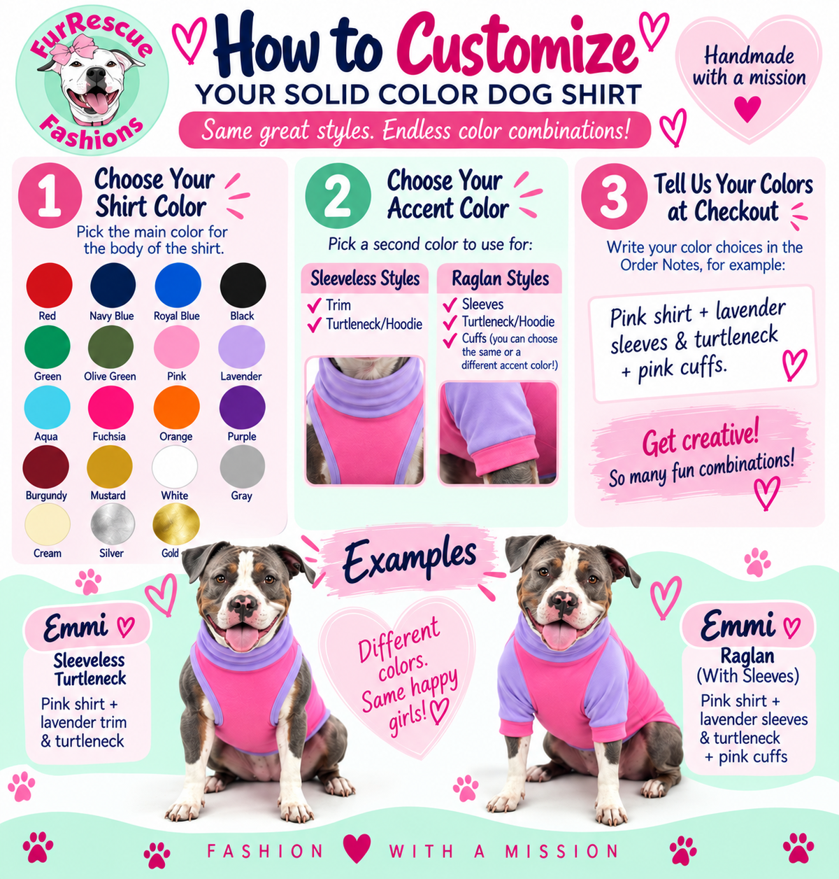 Mix & Match Solid Dog Shirts
