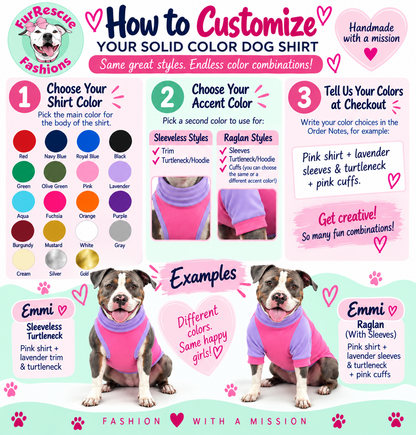 Mix & Match Solid Dog Shirts