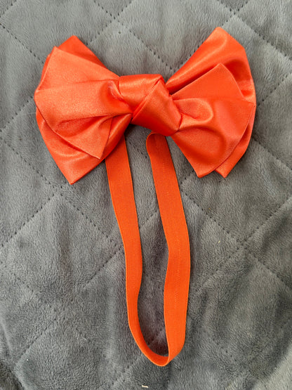 Orange Satin Doggie Bow