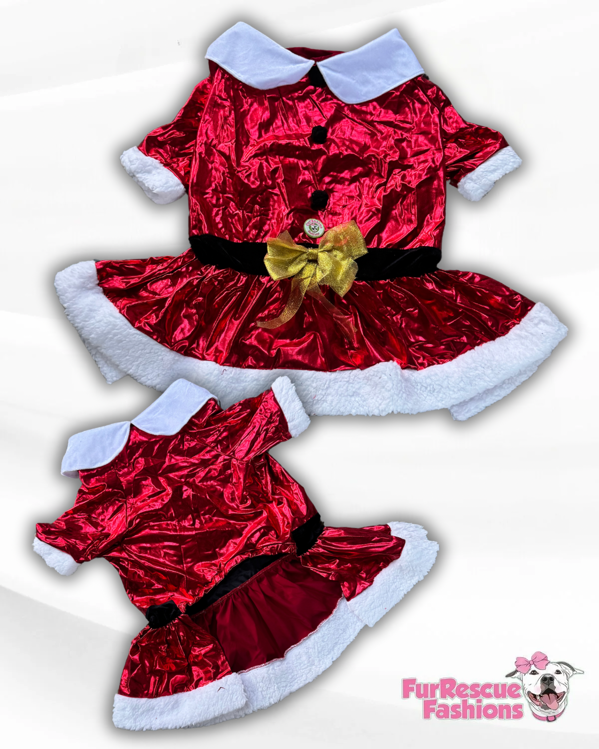 Red Metallic Mrs. Claus Dog Dress