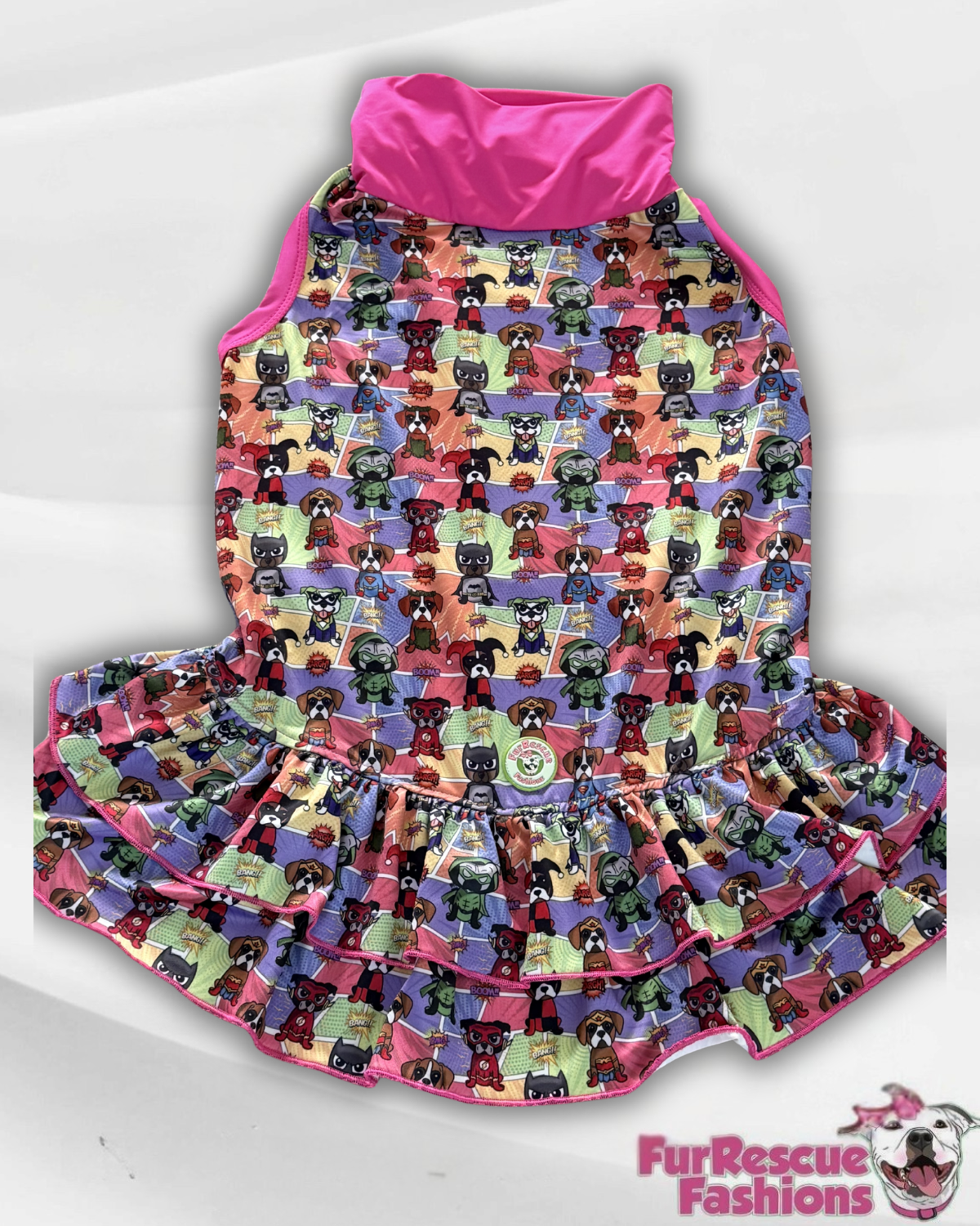 SuPAW heroes besties Dog Dress With Ruffle / With Sleeves or Sleeveless
