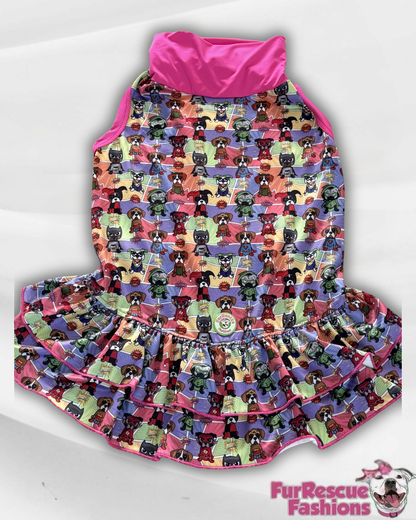SuPAW heroes besties Dog Dress With Ruffle / With Sleeves or Sleeveless