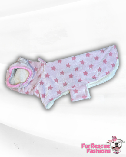Velvet Stars Luxury Fleece Winter Cape With Snood & Sherpa Lining (Pink & Silver Options)