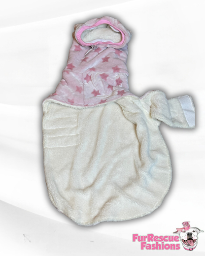 Velvet Stars Luxury Fleece Winter Cape With Snood & Sherpa Lining (Pink & Silver Options)