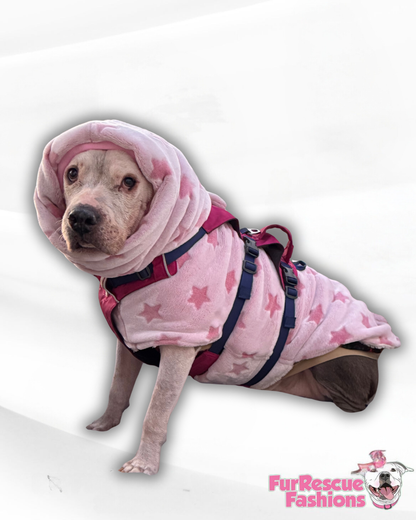 Velvet Stars Luxury Fleece Winter Cape With Snood & Sherpa Lining (Pink & Silver Options)