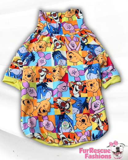 Hundred Acre Friends Ultra-Luxe - Dog Pajama with Yellow Neck & Trim/Sleeves