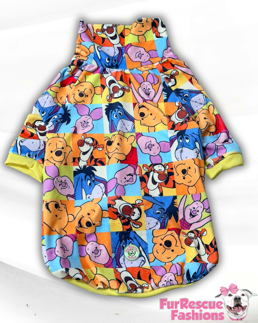 Hundred Acre Friends Ultra-Luxe - Dog Pajama with Yellow Neck & Trim/Sleeves