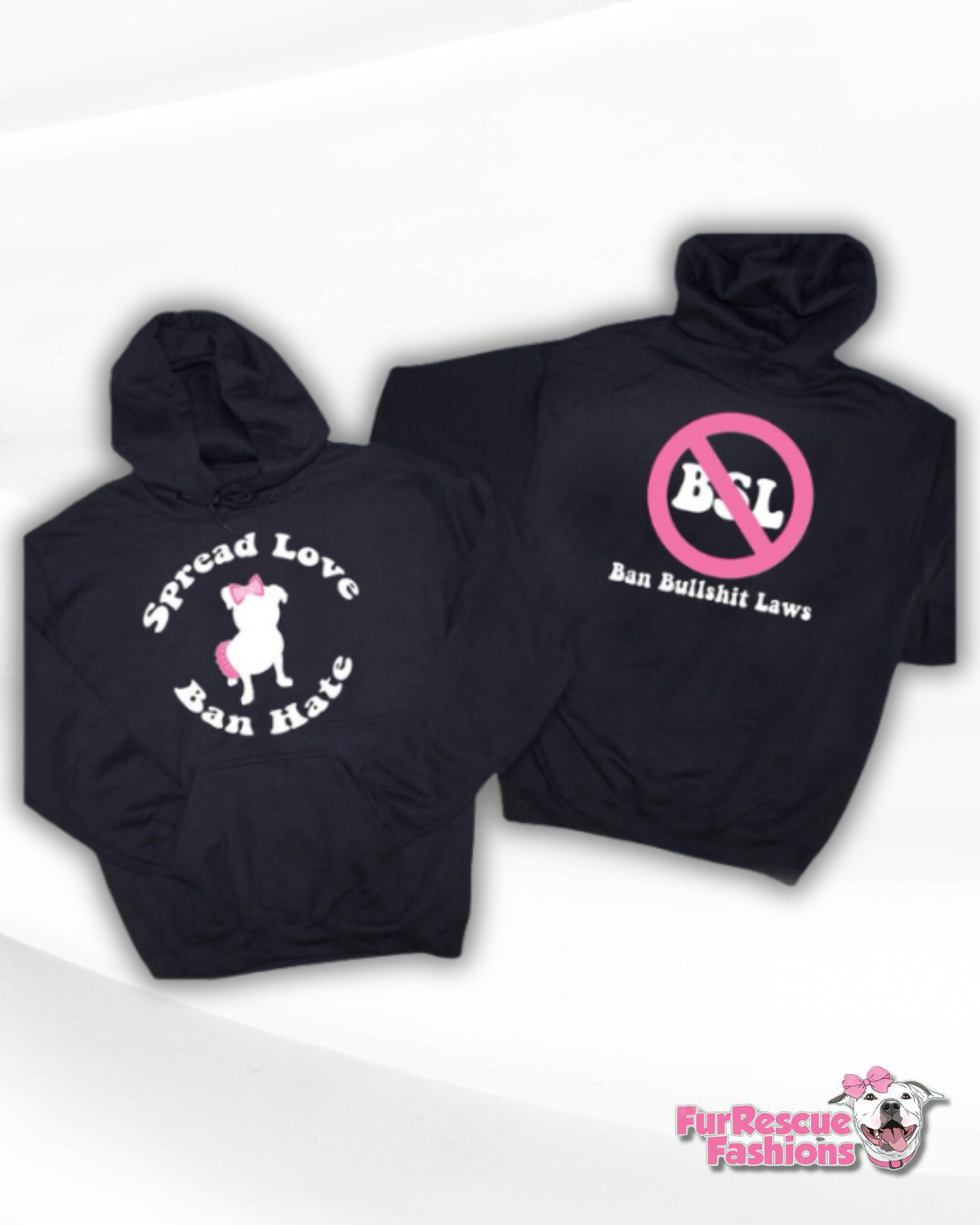 Human Hoodie Spread Love Ban BSL Black