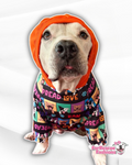 Spread Love Ban Hate - Dog Pajama with Orange Neck & Trim/Sleeves