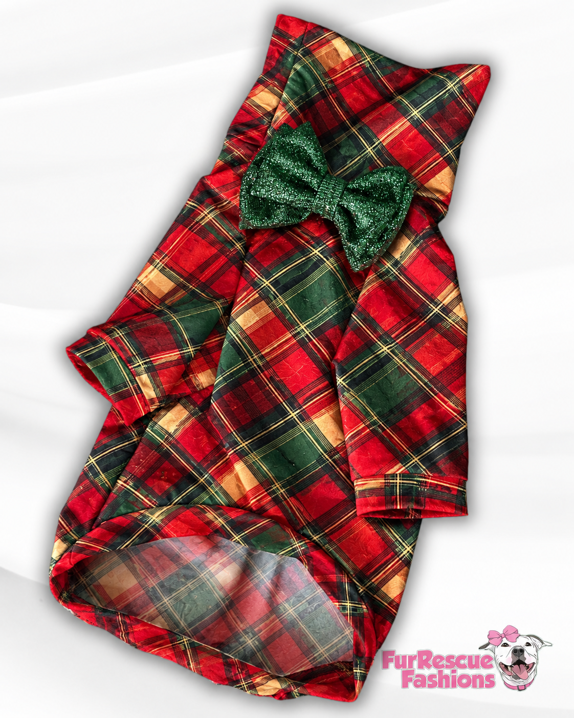 Ultra-Luxe Christmas Dog Shirt With Detachable Bow tie
