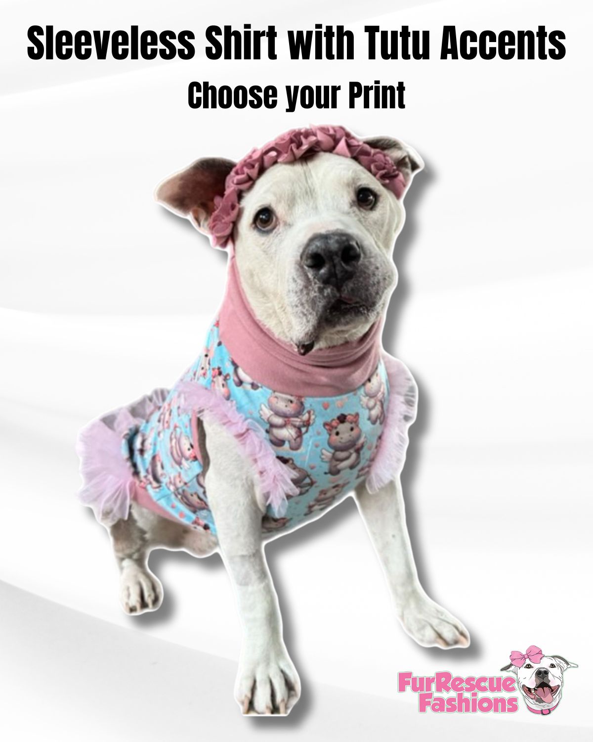 2025 Valentines Dog Shirt With Tulle Accent (Available in any pattern)