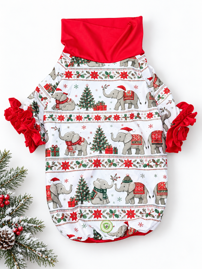 2026 Christmas Dog Shirt With Ruffles