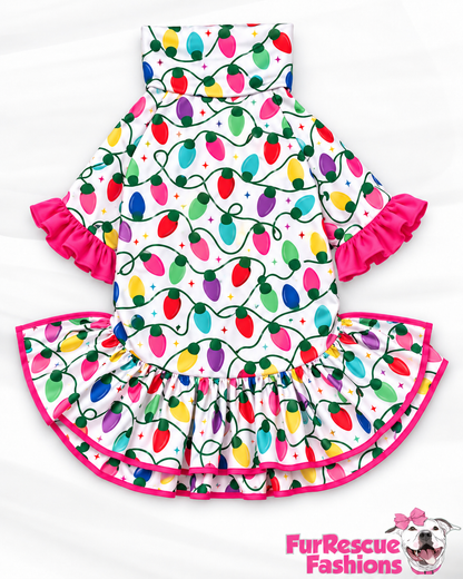 2026 Christmas Dog Dress With Ruffle / With Sleeves or Sleeveless (Available in any pattern)